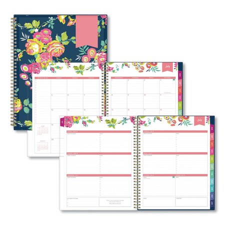 BLUE SKY Academic Year CYO Week/Monthly Planner, 11x8.5, Navy/Floral, 2019-2020 107924